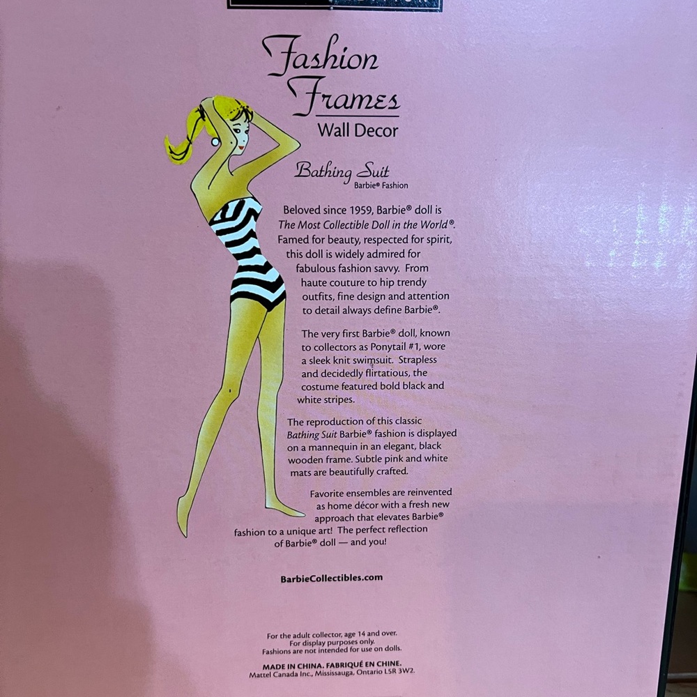 Barbie Fashion Frames Original Bathing Suit NRFB 2003 LIMITED EDITION with COA - Picture 2 of 3